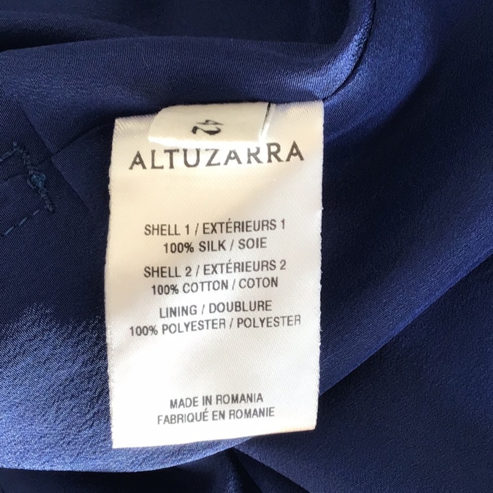 Altuzarra  Vittoria floral print  silk crepe navy shirtdress - Picture 9 of 15